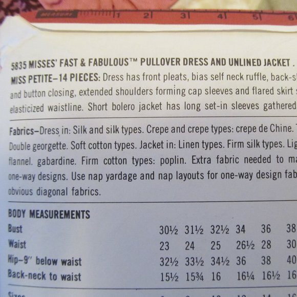 Vtg 1980s Simplicity Sewing Pattern DRESS & JACKET 5835 Size 10,12,14 - Picture 6 of 14